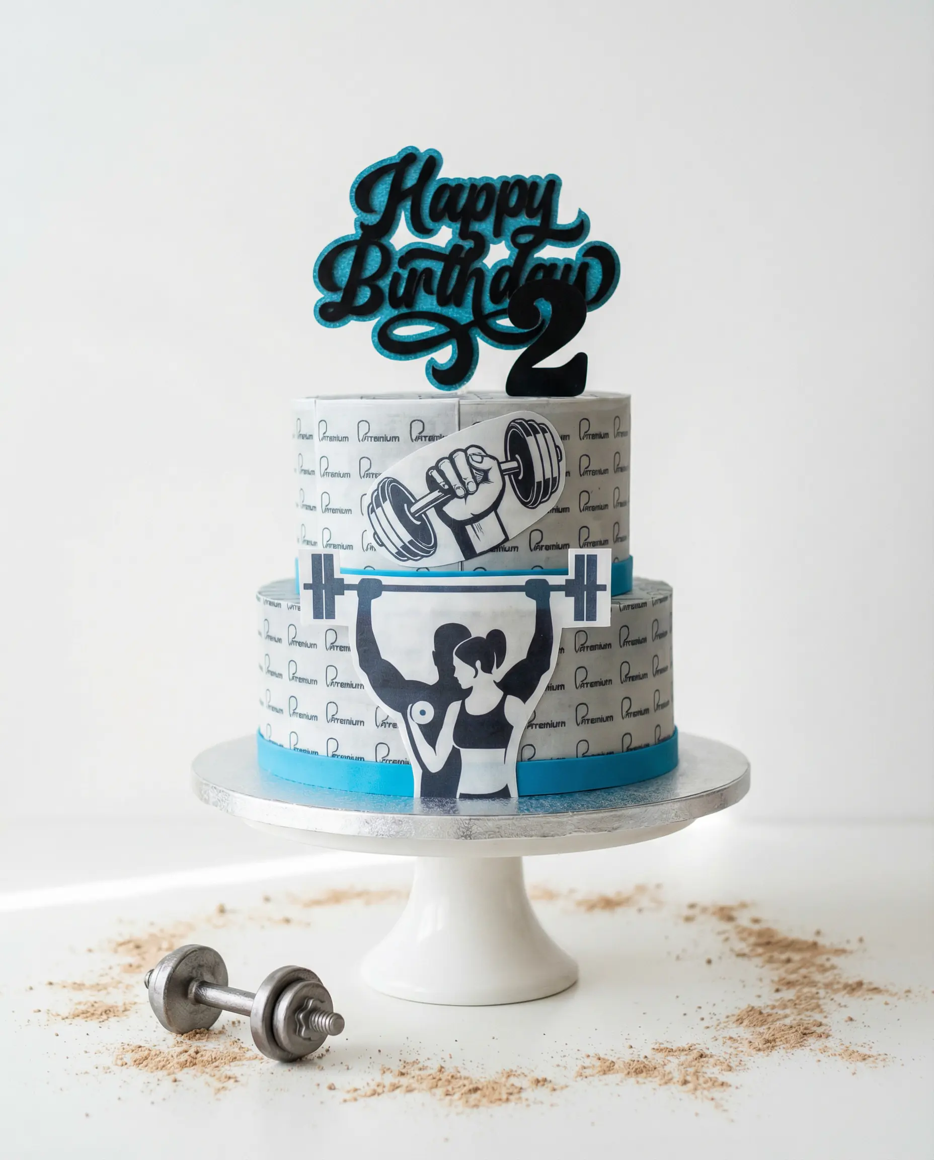 Trio de gâteaux thème fitness et sport confectionnés sur mesure