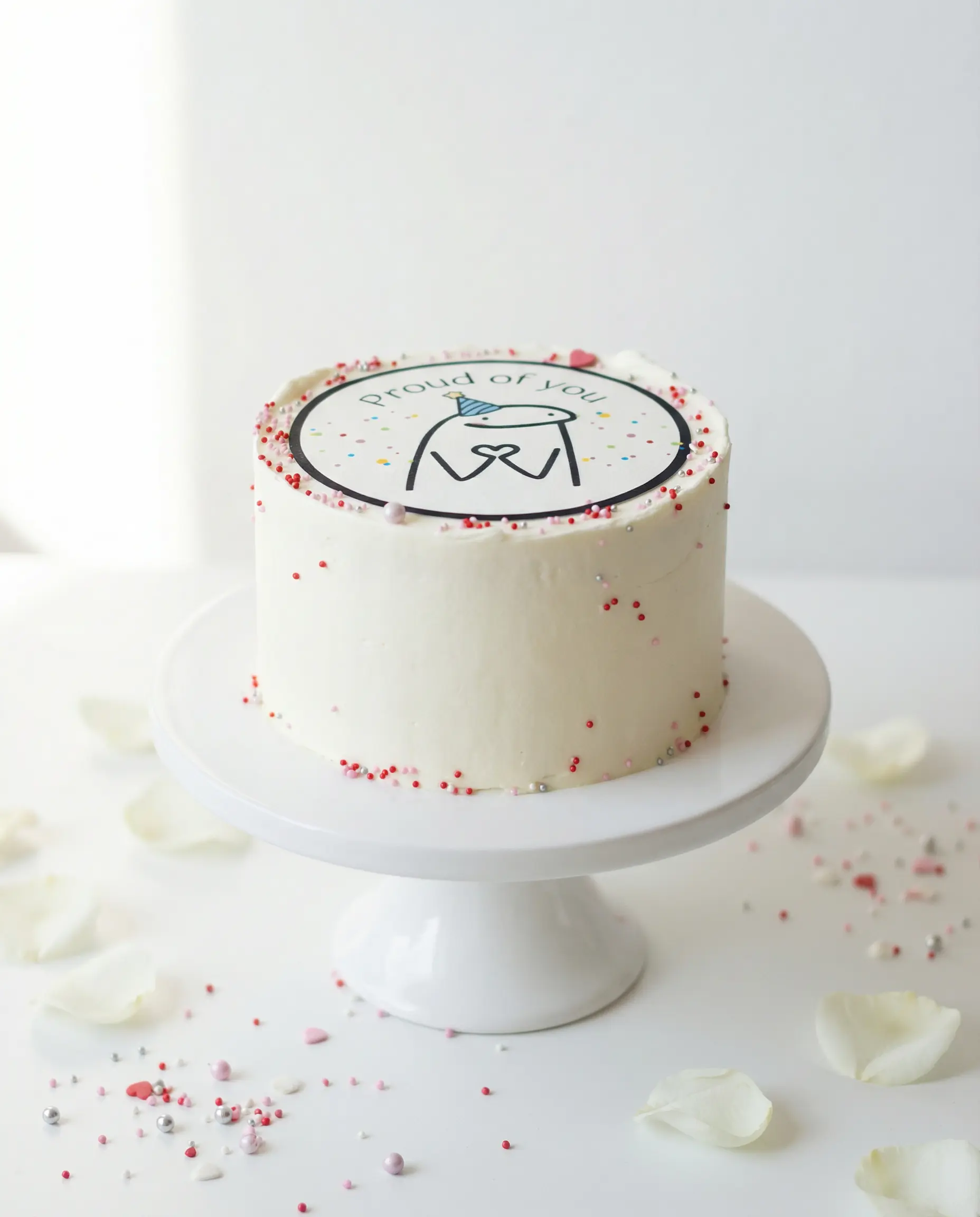 Bento cake blanc avec inscription personnalisée
